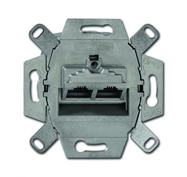 Jung Datendose, Category 6E geschirmte LSA-Plus-Klemmen, 2 x 8-polig UAE8-8UPOK6E