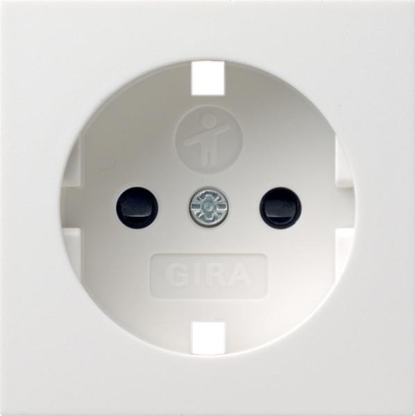 Gira System 55 Abdeckung Steckdose (ohne Unterteil) mit KS  Reinwei§ glaenzend 492103