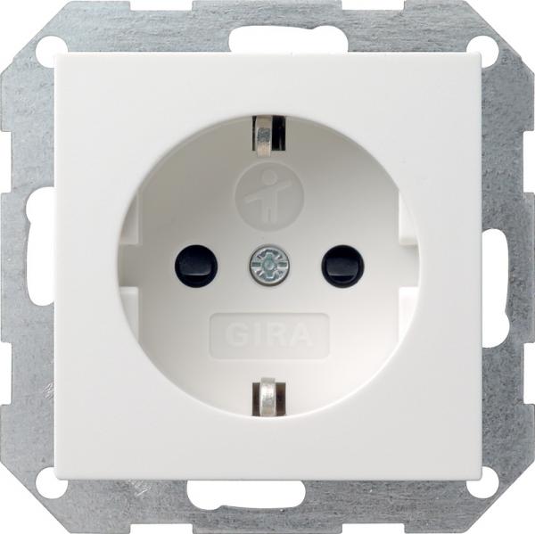 Gira System 55 Steckdose mit KS Reinwei§ gl_nzend 045303