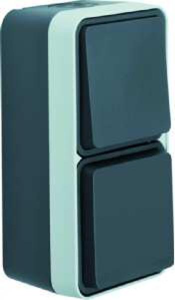 Berker W.1 IP55 Aufputz Wippschalter/Steckdose grau 47803515