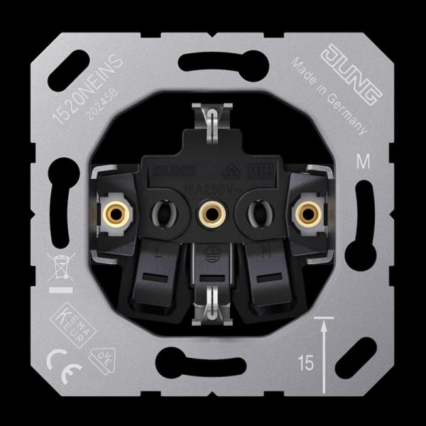 Jung SCHUKO®-Steckdoseneinsatz, 16 A 250 V ~, ohne Krallen 1520NEINS