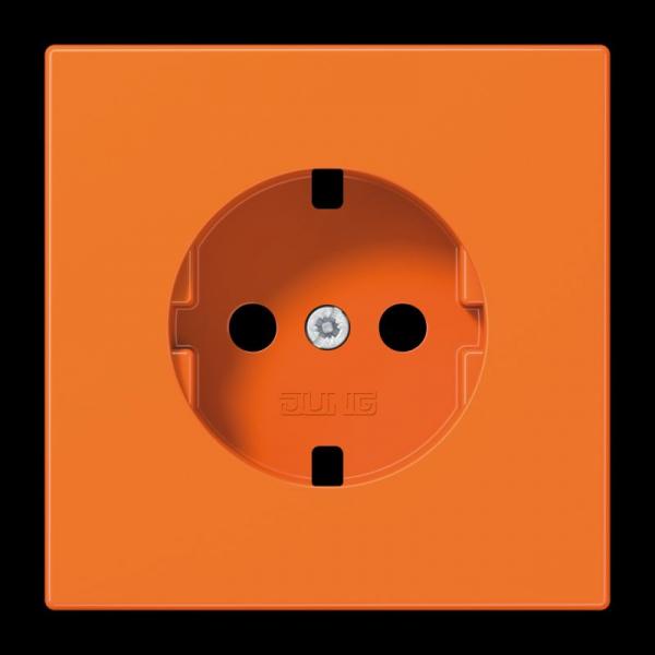 Jung Abdeckung für SCHUKO®-Steckdosen, Thermoplast, Serie LS, orange (für ZSV) LS1520BFPLO