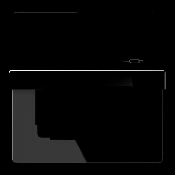 Jung Klappdeckel (mit Rückstellfeder), mit Symbol Stecker, Thermoplast, Serie LS, schwarz LS990BFKLSOCSW