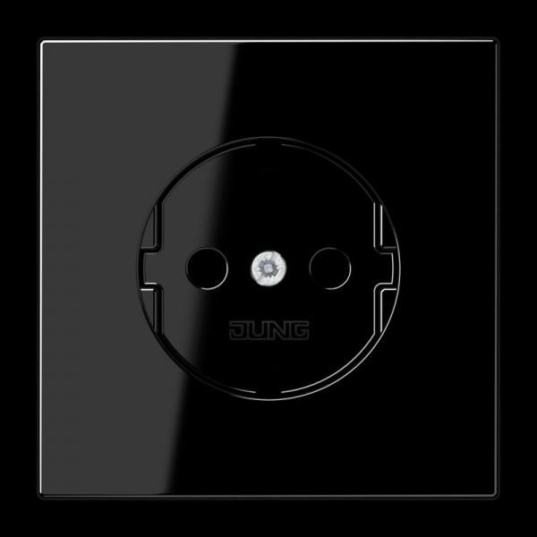 Jung Abdeckung für SCHUKO®-Steckdosen, Duroplast, Serie LS, schwarz LS1520PLSW