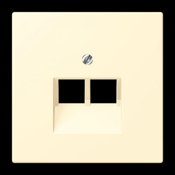 Jung Abdeckung für IAE/UAE-Anschlussdosen 2 x 8-polig, Thermoplast lackiert, Serie LS, blanc LC969-2UA201