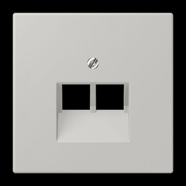 Jung Abdeckung für IAE/UAE-Anschlussdosen 2 x 8-polig, Thermoplast lackiert, Serie LS, gris clair 31 LC969-2UA205