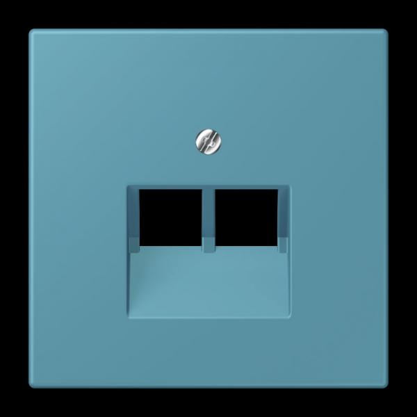 Jung Abdeckung für IAE/UAE-Anschlussdosen 2 x 8-polig, Thermoplast lackiert, Serie LS, céruléen vif LC969-2UA212