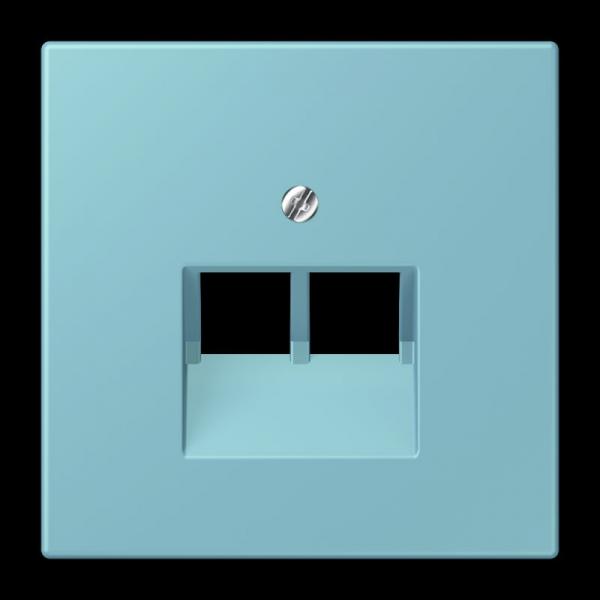 Jung Abdeckung für IAE/UAE-Anschlussdosen 2 x 8-polig, Thermoplast lackiert, Serie LS, céruléen moyen LC969-2UA213