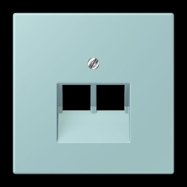 Jung Abdeckung für IAE/UAE-Anschlussdosen 2 x 8-polig, Thermoplast lackiert, Serie LS, céruléen clair LC969-2UA214