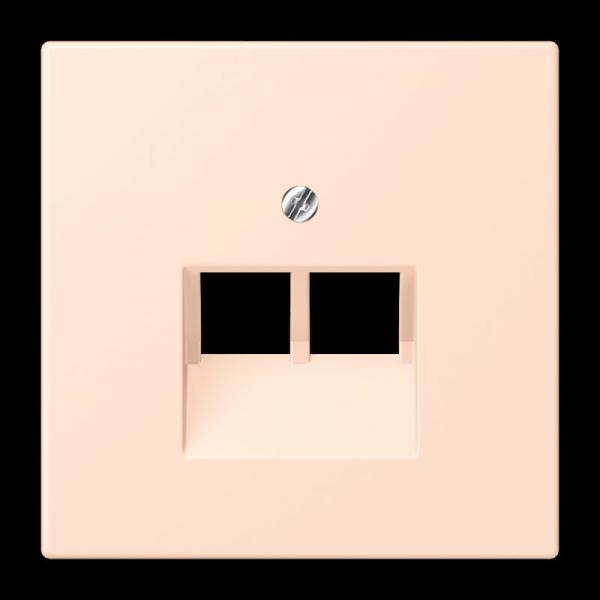 Jung Abdeckung für IAE/UAE-Anschlussdosen 2 x 8-polig, Thermoplast lackiert, Serie LS, rose pâle LC969-2UA228