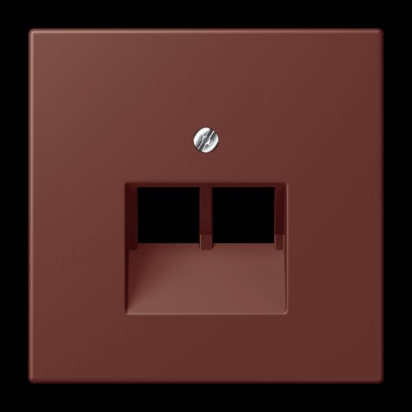 Jung Abdeckung für IAE/UAE-Anschlussdosen 2 x 8-polig, Thermoplast lackiert, Serie LS, terre sienne brûlée 31 LC969-2UA235