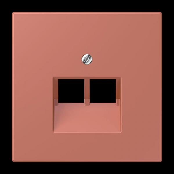 Jung Abdeckung für IAE/UAE-Anschlussdosen 2 x 8-polig, Thermoplast lackiert, Serie LS, terre sienne brique LC969-2UA236