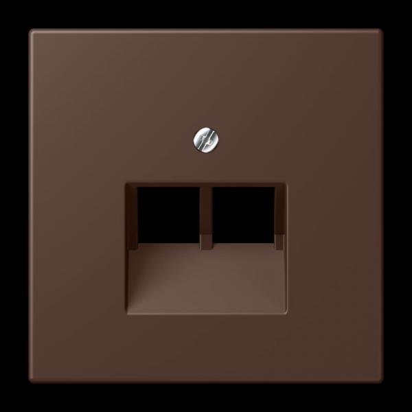 Jung Abdeckung für IAE/UAE-Anschlussdosen 2 x 8-polig, Thermoplast lackiert, Serie LS, terre d'ombre brûlée 31 LC969-2UA239