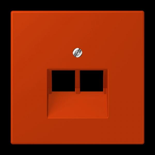 Jung Abdeckung für IAE/UAE-Anschlussdosen 2 x 8-polig, Thermoplast lackiert, Serie LS, rouge vermillon 59 LC969-2UA244