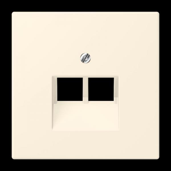 Jung Abdeckung für IAE/UAE-Anschlussdosen 2 x 8-polig, Thermoplast lackiert, Serie LS, blanc ivoire LC969-2UA245