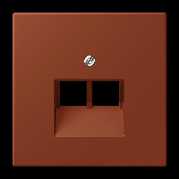 Jung Abdeckung für IAE/UAE-Anschlussdosen 2 x 8-polig, Thermoplast lackiert, Serie LS, terre sienne brûlée 59 LC969-2UA247