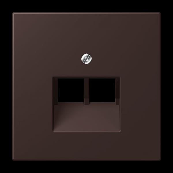 Jung Abdeckung für IAE/UAE-Anschlussdosen 2 x 8-polig, Thermoplast lackiert, Serie LS, terre d’ombre brûlée 59 LC969-2UA252