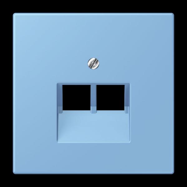 Jung Abdeckung für IAE/UAE-Anschlussdosen 2 x 8-polig, Thermoplast lackiert, Serie LS, bleu céruléen 59 LC969-2UA256