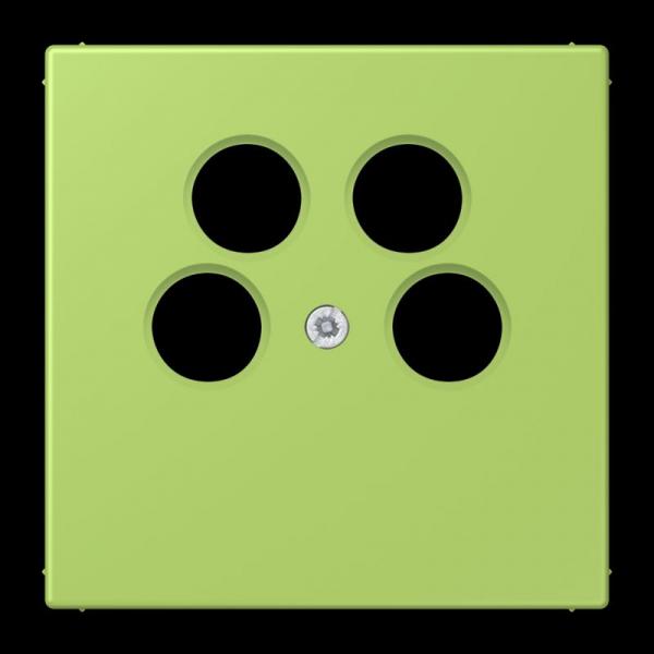 Jung Abdeckung für 4-Loch SAT-TV-Steckdose (Ankaro), Thermoplast, Serie LS, vert clair LC990-4SAT2221