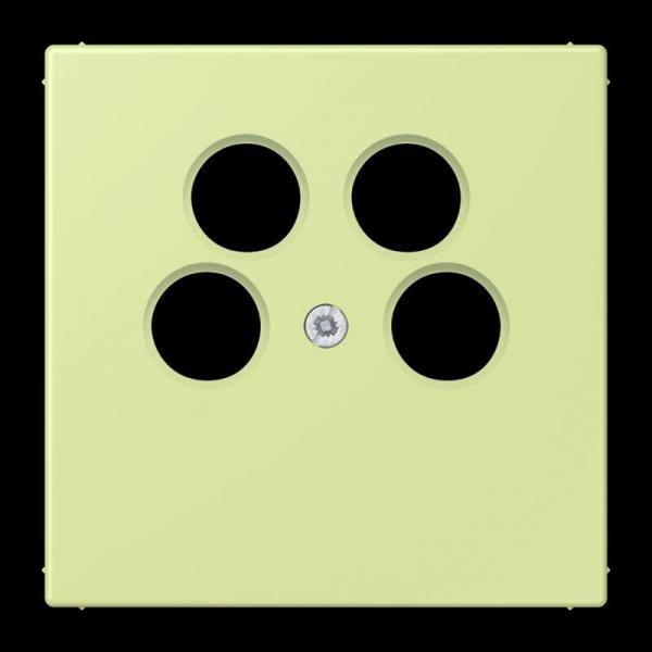 Jung Abdeckung für 4-Loch SAT-TV-Steckdose (Ankaro), Thermoplast, Serie LS, vert jaune clair LC990-4SAT2222