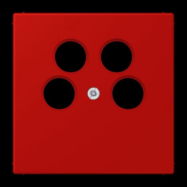 Jung Abdeckung für 4-Loch SAT-TV-Steckdose (Ankaro), Thermoplast, Serie LS, rouge vermillon 31 LC990-4SAT2227