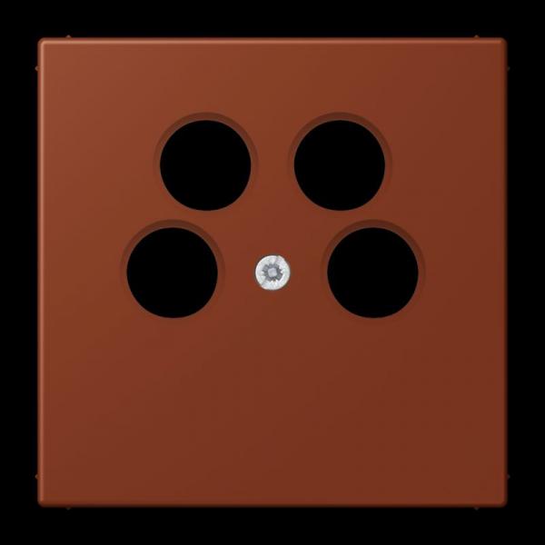 Jung Abdeckung für 4-Loch SAT-TV-Steckdose (Ankaro), Thermoplast, Serie LS, terre sienne brûlée 59 LC990-4SAT2247