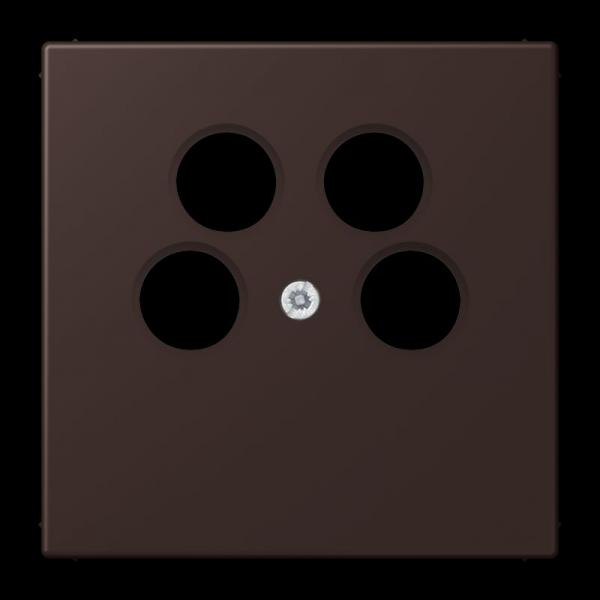 Jung Abdeckung für 4-Loch SAT-TV-Steckdose (Ankaro), Thermoplast, Serie LS, terre d’ombre brûlée 59 LC990-4SAT2252