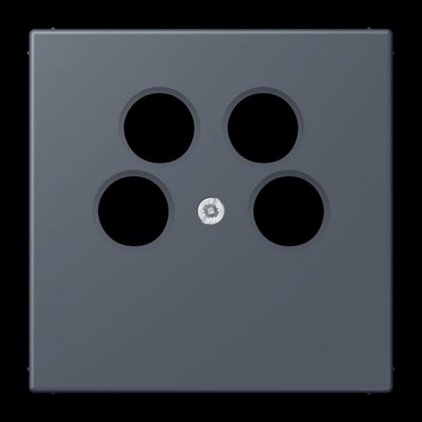 Jung Abdeckung für 4-Loch SAT-TV-Steckdose (Ankaro), Thermoplast, Serie LS, gris fonce 59 LC990-4SAT2262