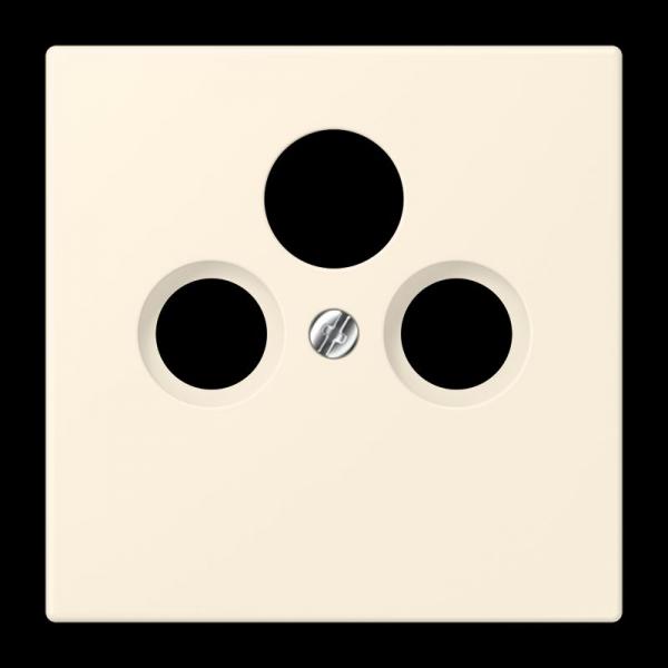 Jung Abdeckung für Universal-Sat/BK-Dosen, Thermoplast lackiert, Serie LS, blanc ivoire LC990SAT245