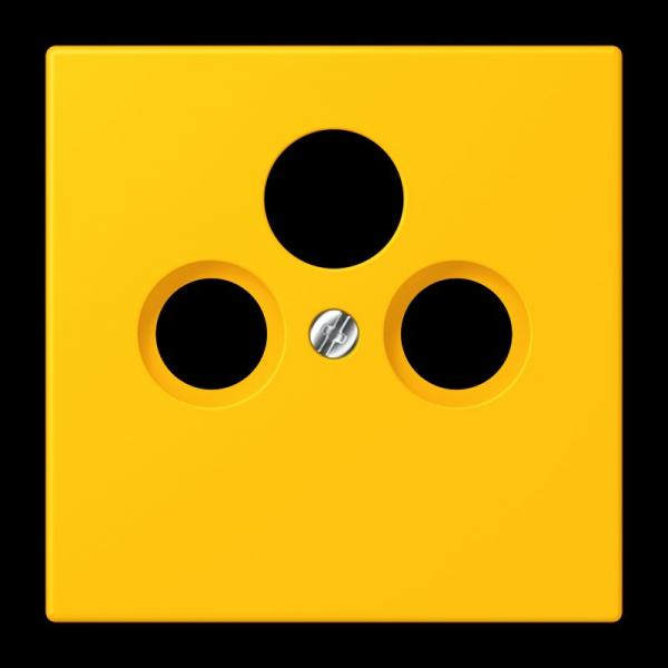 Jung Abdeckung für Universal-Sat/BK-Dosen, Thermoplast lackiert, Serie LS, le jaune vif LC990SAT263