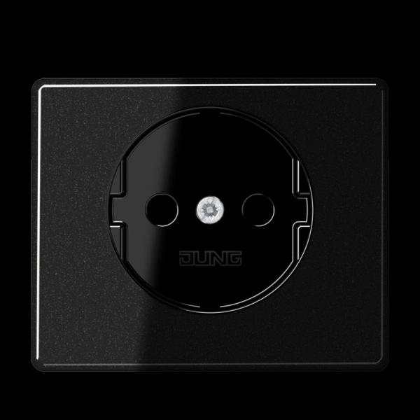 Jung Abdeckung für SCHUKO®-Steckdosen, Aluminium lackiert, Serie SL, schwarz SL520SWPL
