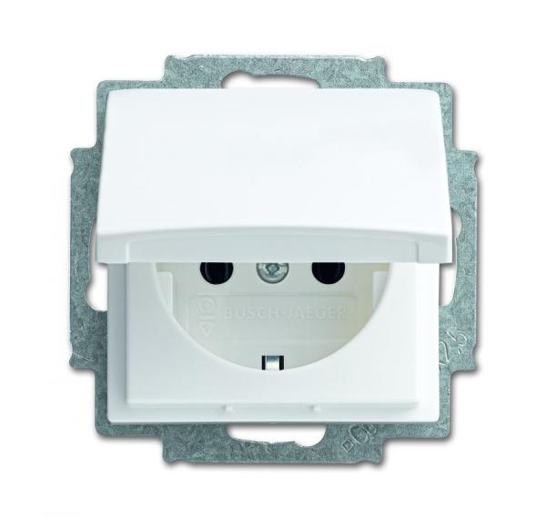 B+J SCHUKO Steckdosen-Einsatz, alpinwei§, Busch-balance SI, Steckdosen 20 EUKR-914