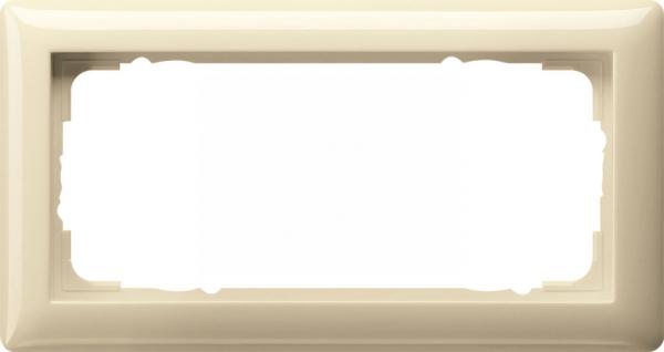 Gira Abdeckrahmen 2fach ohne Mittelsteg Standard 55 Cremewei§ 100201