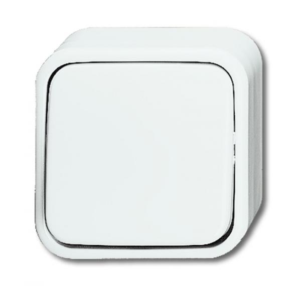 B+J Wippschalter, 2 Module, alpinweiß, Busch-Duro 2000 AP, Schalter/Taster 2601/6 AP/11W-503