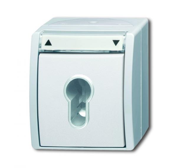 B+J Jalousieschalter/-taster, alpinwei§, Aufputz IP 44, ocean (IP 44) 2712 SLW-54