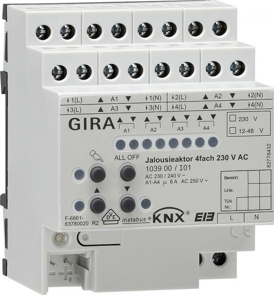 Gira Jalousieaktor 4fach 230V AC KNX EIB REG 103900