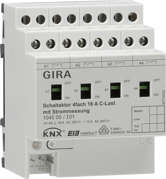 Gira Schaltaktor 4fach 16 A C Last KNX EIB REG 104500