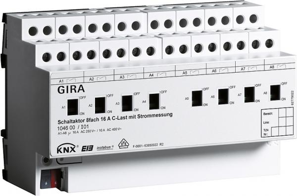 Gira Schaltaktor 8fach 16 A C Last KNX EIB REG 104600