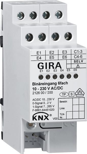 Gira Bin_reing. 6f 10 - 230 V AC/DC KNX REG 212600
