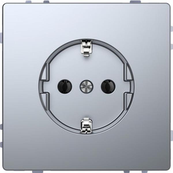 Merten Steckdose, Steckklemmen, Edelstahl, System Design MEG2301-6036