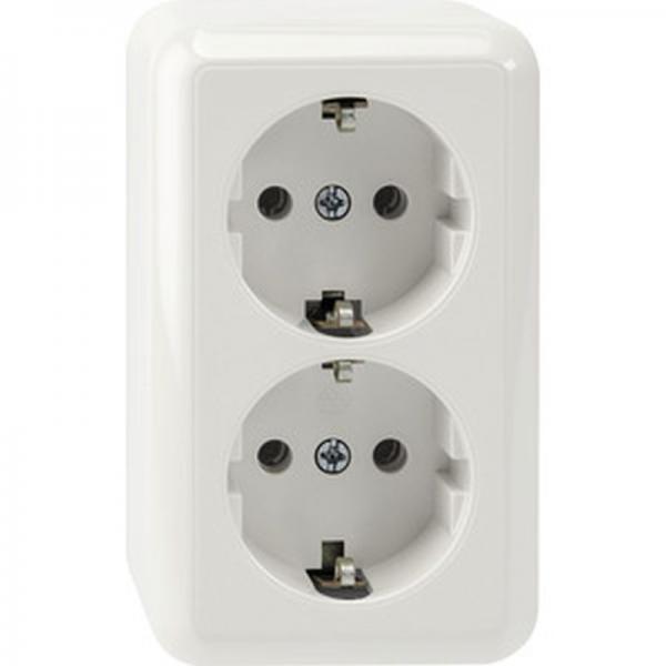 Merten AUFPUTZ Doppel-Steckdose polarwei§ MEG2421-8719