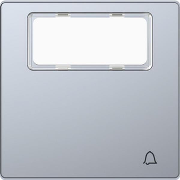Merten Wippe mit Schriftfeld und Kennzeichnung Klingel, Edelstahl, System Design MEG3365-6036