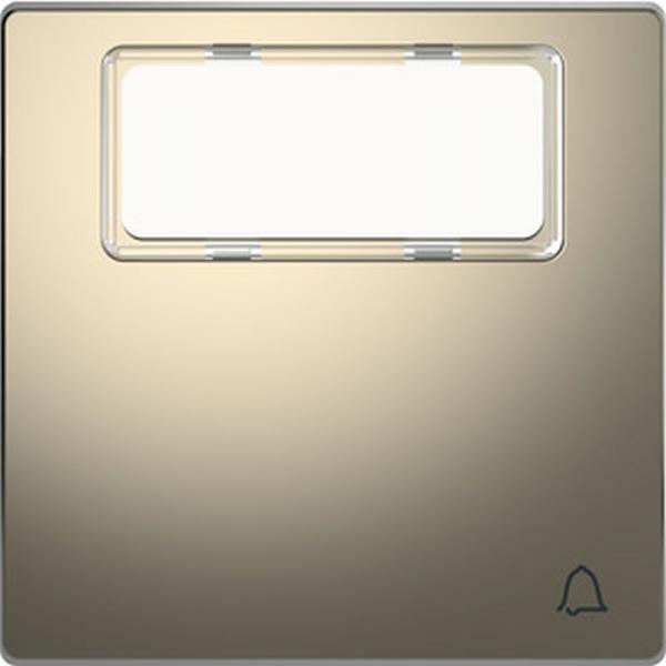 Merten Wippe mit Schriftfeld und Kennzeichnung Klingel, Nickelmetallic, System Design MEG3365-6050