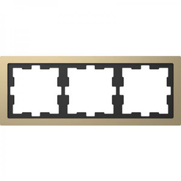 Merten D-Life Metall Rahmen, 3fach, Champagnermetallic MEG4030-6551