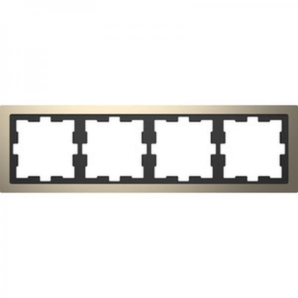 Merten D-Life Metall Rahmen, 4fach, Nickelmetallic MEG4040-6550