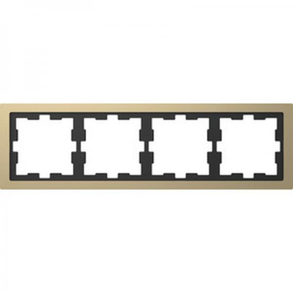 Merten D-Life Metall Rahmen, 4fach, Champagnermetallic MEG4040-6551