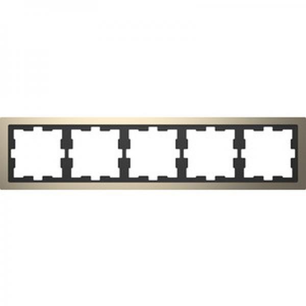 Merten D-Life Metall Rahmen, 5fach, Nickelmetallic MEG4050-6550