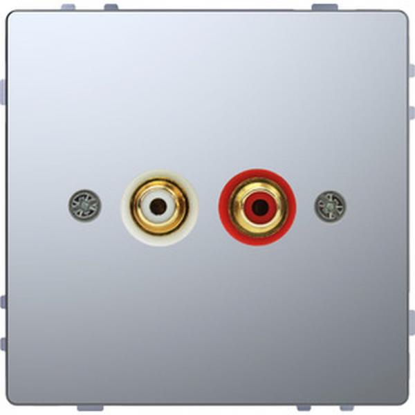 Merten Steckdose fŸr Audio Anschluss, Edelstahl, System Design MEG4350-6036