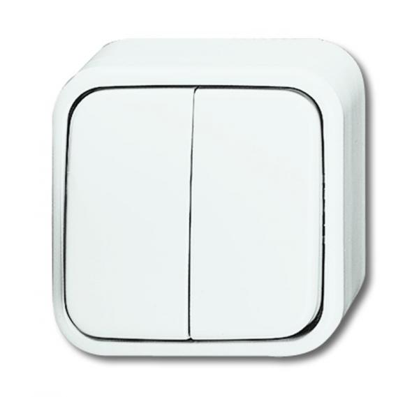 B+J Wippschalter, alpinweiß, Busch-Duro 2000 AP, Schalter/Taster 2601/5 AP/11W-503