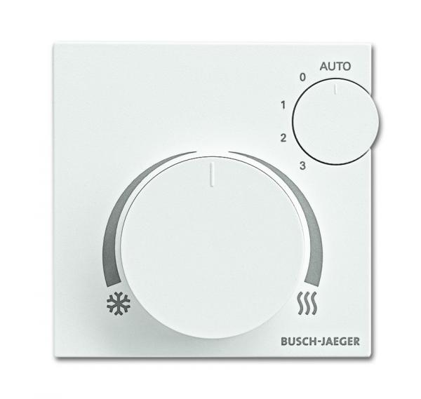 B+J Raumtemperaturregler und FanCoil Bedienelement, studiowei§ matt, Busch-Installationsbus KNX, ClimaECO Sensoren SAF/A1.0.11-24